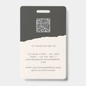 Grijs en wit modern minimaal foto abstract badge (Achterkant)