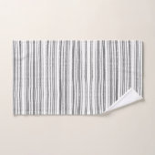 Grijs en wit modern minimalistisch gestreept handd bad handdoek (Handdoek)
