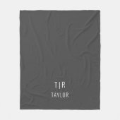 Grijs en wit modern monogram elegant fleece deken (Voorkant)