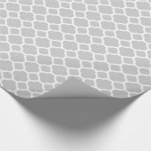 Grijs en wit Modern Quatrefoil Cadeaupapier (Hoek)