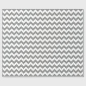 Grijs en wit moderne Chevron Cadeaupapier (Vlak)