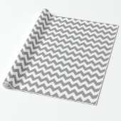 Grijs en wit moderne Chevron Cadeaupapier (Uitgerold)