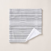 Grijs en Wit Moderne Minimalistische Gestreepte Ha Bad Handdoek (Wasdoekje)