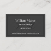 Grijs en wit monogram omgeven Visitekaartje (Voorkant)