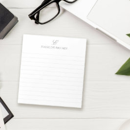 Grijs en wit monogram uitgelijnd notitieblok