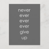 Grijs en wit Nooit opgeven Briefkaart (Voorkant)