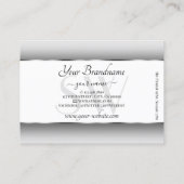 Grijs en Wit Ombre Initialen Zilver Ovaal Lijst Visitekaartje (Achterkant)