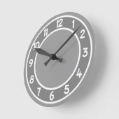 Grijs en wit op elke kleur Achtergrondwandklok Ronde Klok (Hoek)
