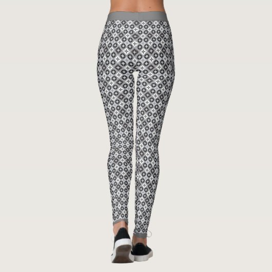 Grijs en Wit Patroon Leggings (Achterkant)