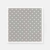 Grijs en wit polka dot moderne glamour servetten (Voorkant)