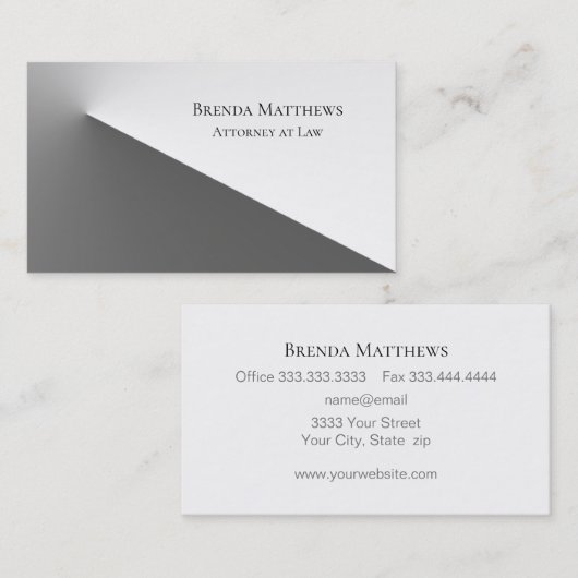 Grijs en wit professional visitekaartje (Voorkant / Achterkant)