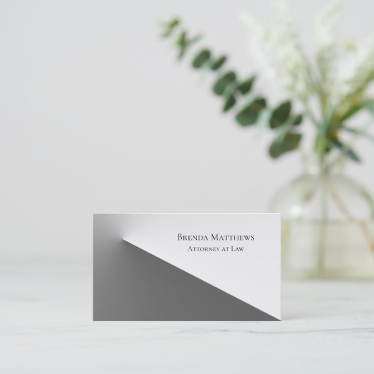 Grijs en wit professional visitekaartje (Staand voorkant)