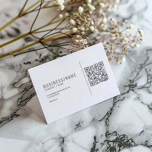 Grijs en wit QR-code zakelijk kaartje Visitekaartje