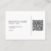 Grijs en wit QR-code zakelijk kaartje Visitekaartje (Voorkant)