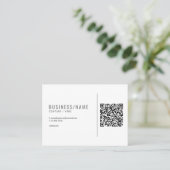Grijs en wit QR-code zakelijk kaartje Visitekaartje (Staand voorkant)
