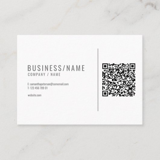 Grijs en wit QR-visitekaartje Visitekaartje (Voorkant)
