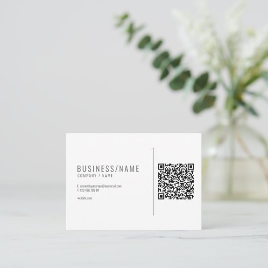 Grijs en wit QR-visitekaartje Visitekaartje (Staand voorkant)