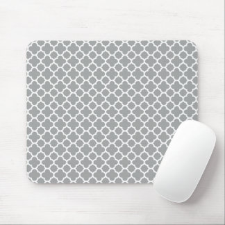 Grijs en wit Quatrefoil Muismat