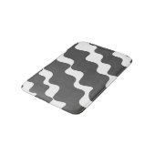 Grijs en wit schuin aflopende golven patroon badmat (Gekanteld)