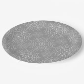 Grijs en wit sneeuwvlok kerst papieren bord (Gekanteld)