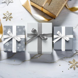 grijs en wit sneeuwvlokken patroon inpakpapier vel