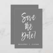 Grijs en Wit sparen de Datum Kaart (Voorkant / Achterkant)