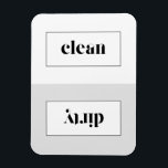 Grijs en Wit Stencil Typografie Vaatwasser Magneet<br><div class="desc">Een moderne en grillige vaatwasser magneet om uw keuken op te vrolijken. Deze grijs-witte vaatwasser magneet beschikt over moderne stencil typografie. Dit is een perfect cadeau voor een afstuderen of een huwelijkscadeau. Andere kleuren zijn beschikbaar.</div>