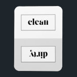 Grijs en Wit Stencil Typografie Vaatwasser Magneet<br><div class="desc">Een moderne en grillige vaatwasser magneet om uw keuken op te vrolijken. Deze grijs-witte vaatwasser magneet beschikt over moderne stencil typografie. Dit is een perfect cadeau voor een afstuderen of een huwelijkscadeau. Andere kleuren zijn beschikbaar.</div>