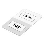 Grijs en Wit Stencil Typografie Vaatwasser Magneet (Linkerzijde)