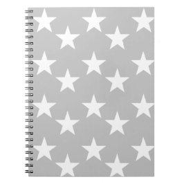Grijs en wit sterrenprint schrift notitieboek