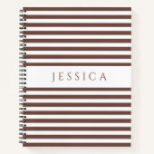Grijs en wit striped Patroonnaam Notitieboek (Voorkant)