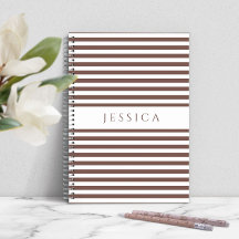 Grijs en wit striped Patroonnaam Notitieboek