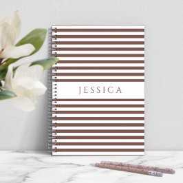 Grijs en wit striped Patroonnaam Notitieboek