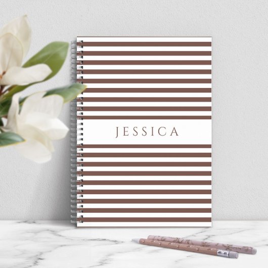 Grijs en wit striped Patroonnaam Notitieboek