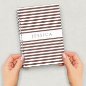 Grijs en wit striped Patroonnaam Notitieboek