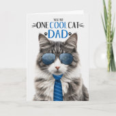Grijs en wit Tabby Cat Vaderdag One Cool Cat Feestdagen Kaart (Voorkant)