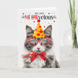 Grijs en Wit Tabby Kat MEOWvelous Verjaardag Kaart