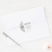 Grijs en wit traditioneel gezicht bedankt ronde sticker (Envelop)