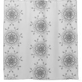 Grijs en wit tribal design douchegordijn (Voorkant)