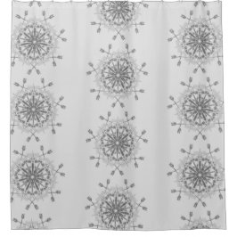 Grijs en wit tribal design douchegordijn