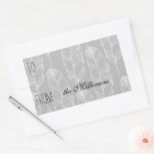 Grijs en wit veren cadeau Label (Envelop)