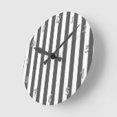 Grijs en wit - Verticale stripes - Speciaal Ronde Klok (Hoek)