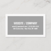 Grijs en wit Vet Visitekaartje Brede rand van de T (Achterkant)