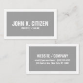 Grijs en wit Vet Visitekaartje Brede rand van de T (Voorkant / Achterkant)