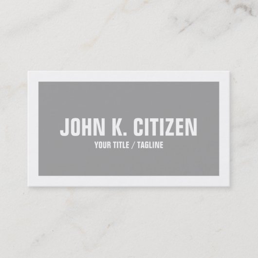 Grijs en wit Vet Visitekaartje Brede rand van de T (Voorkant)