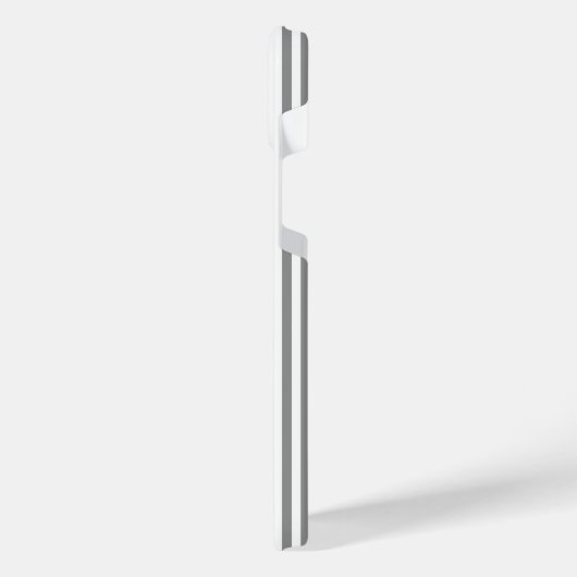 Grijs en wit vijf strepen patroon iPhone hoesje (Linkerkant)