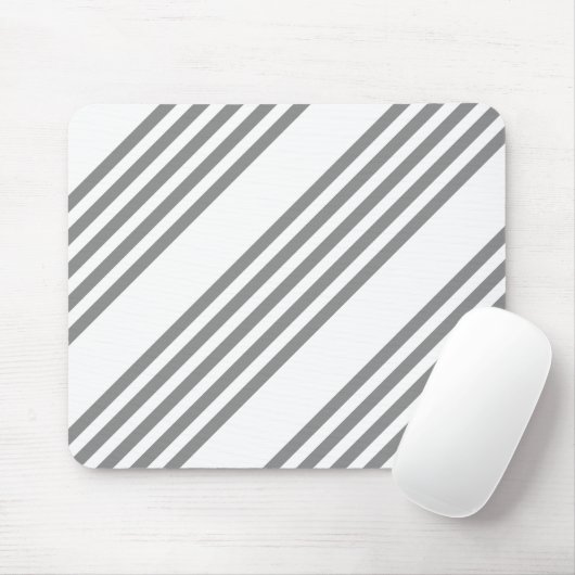 Grijs en wit vijf strepen patroon muismat (Met muis)
