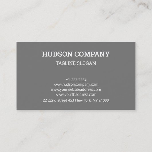 Grijs en wit visitekaartje (Achterkant)