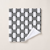 Grijs en wit weefsel geometrisch patroon bad handdoek (Wasdoekje)