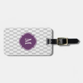 Grijs en wit Yagasuri Monogram Bagagelabel (Voorkant horizontaal)